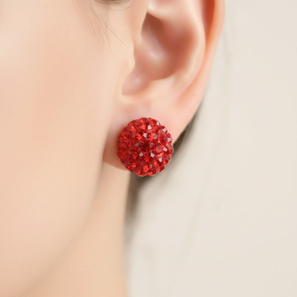 Shamballa Silver Earring