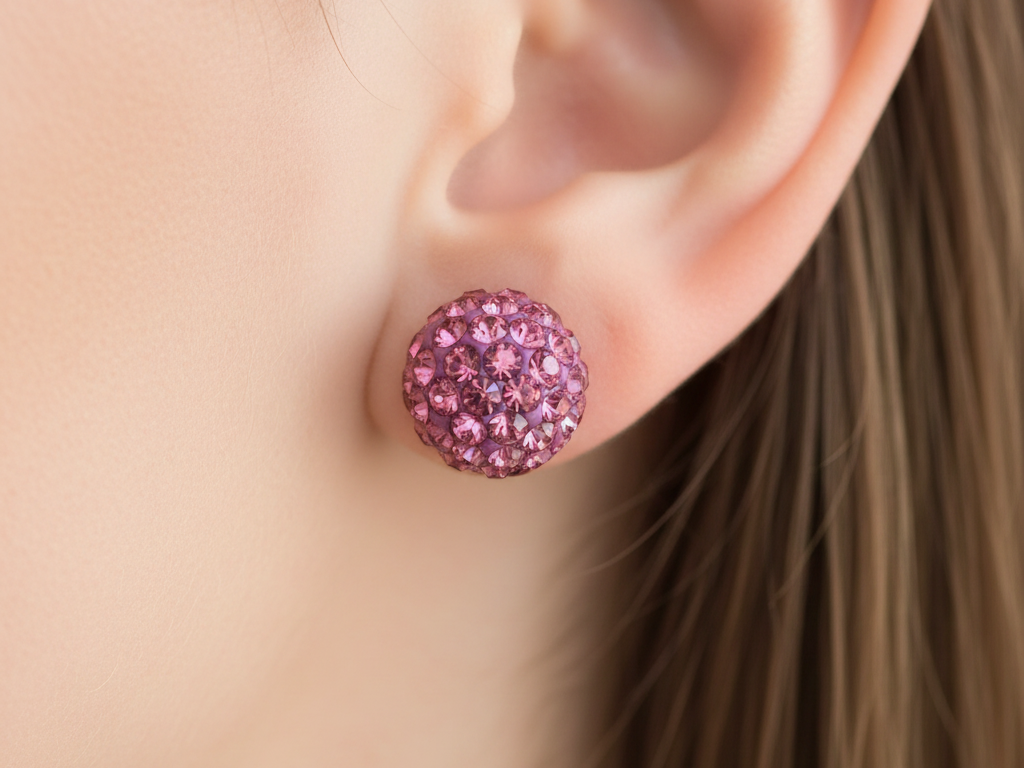 Shamballa Silver Earring