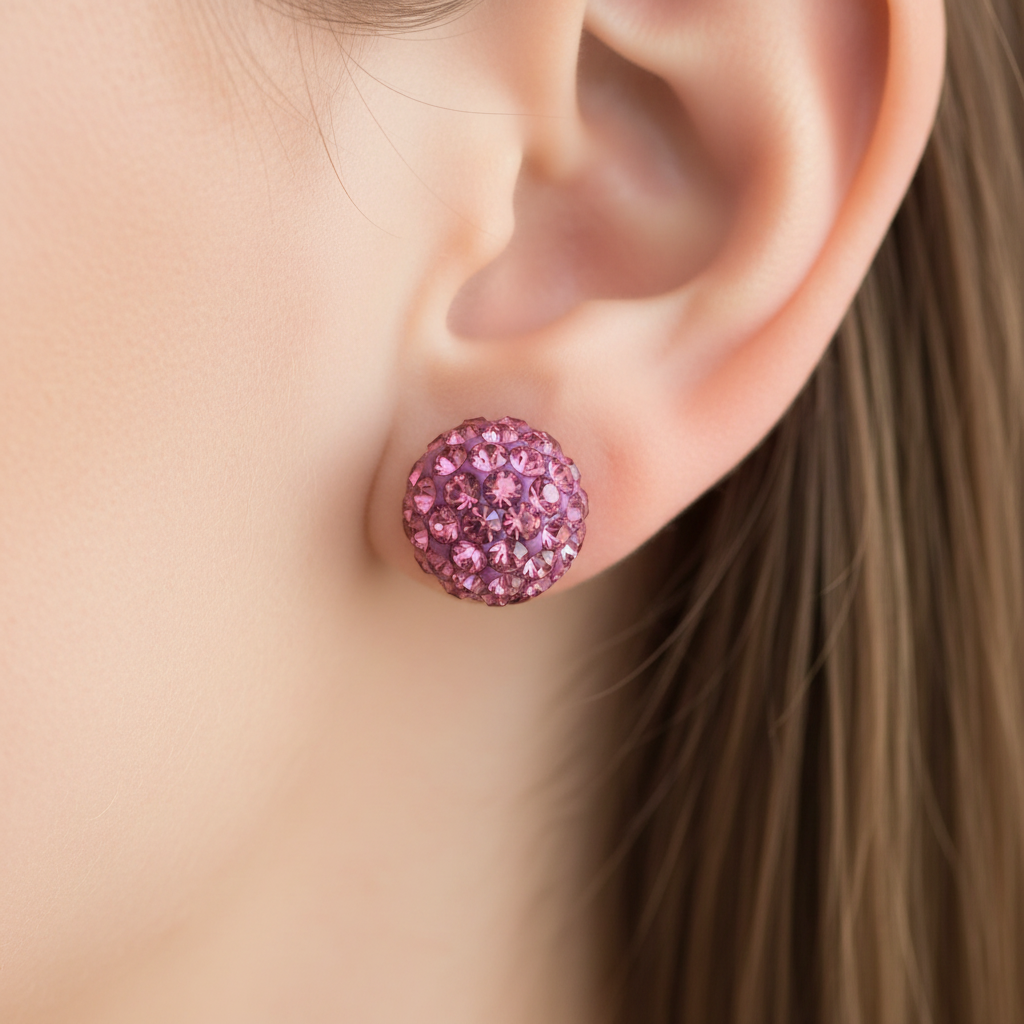 Shamballa Silver Earring