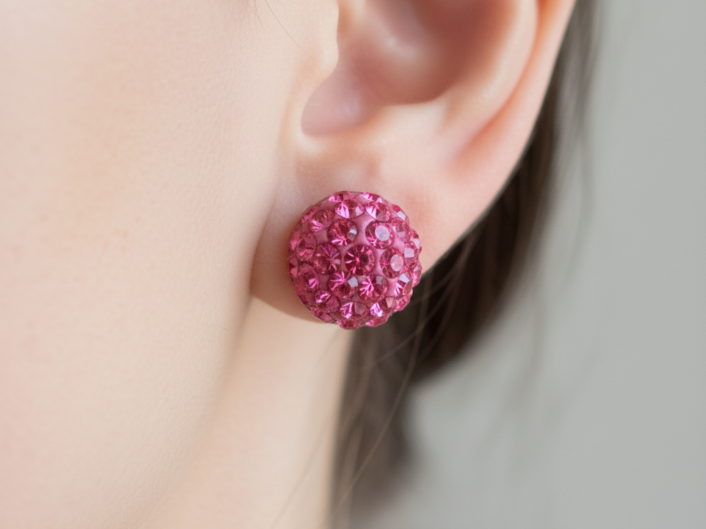 Shamballa Silver Earring