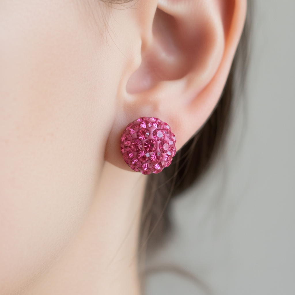 Shamballa Silver Earring