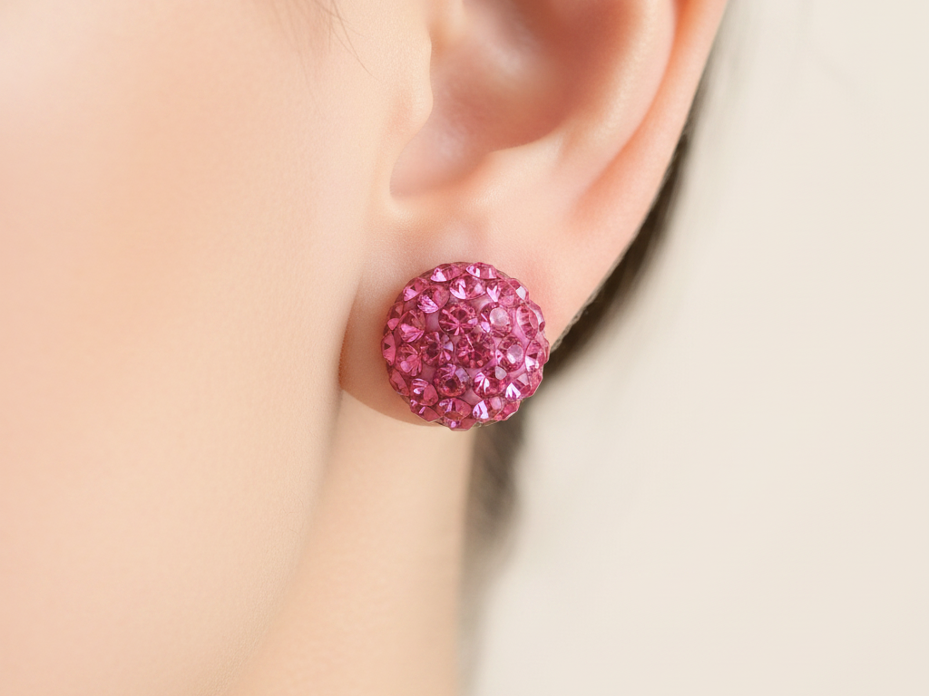 Shamballa Silver Earring