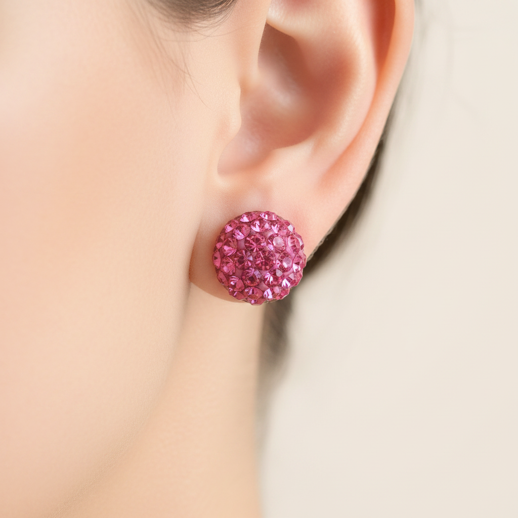 Shamballa Silver Earring