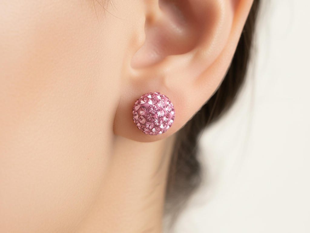 Shamballa Silver Earring