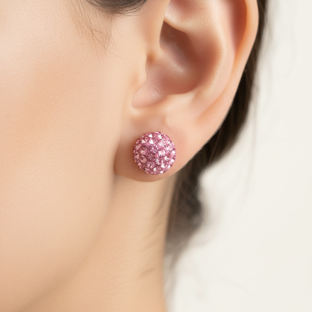 Shamballa Silver Earring
