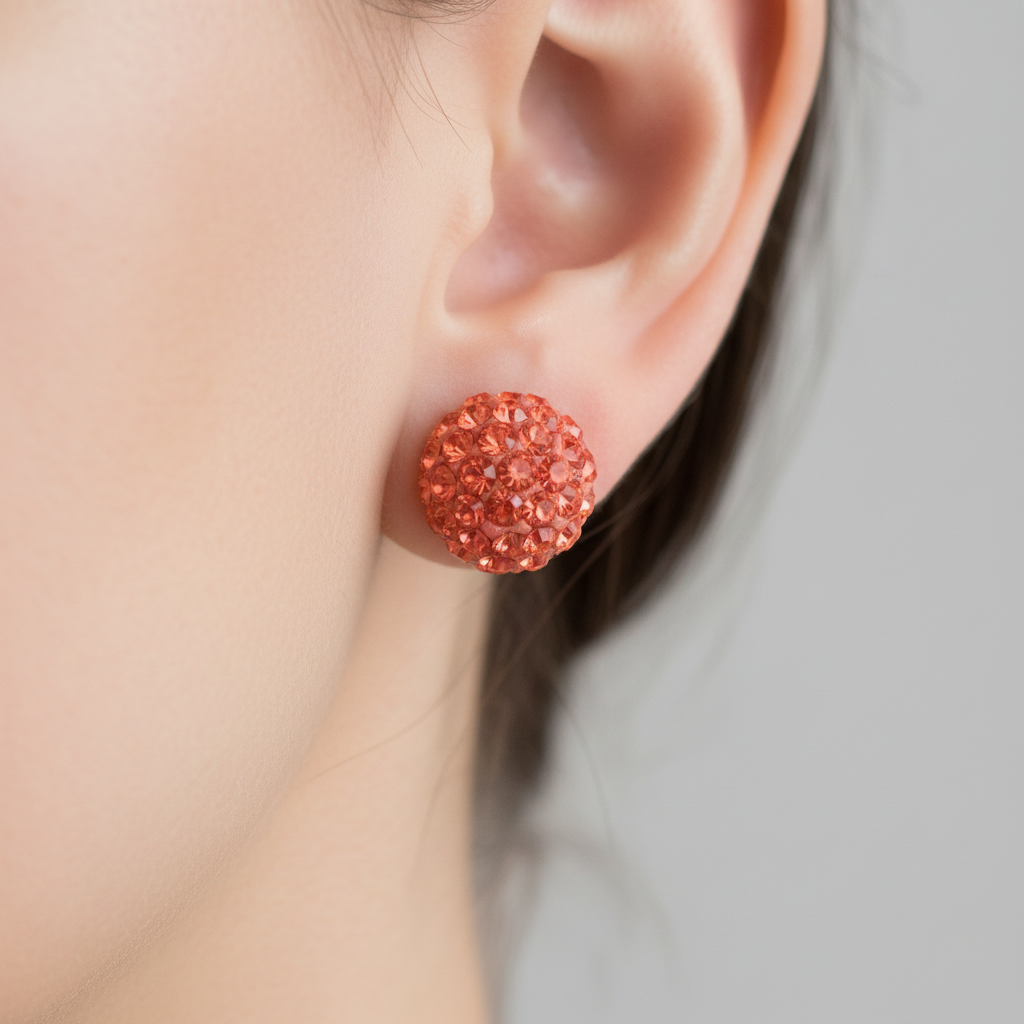 Shamballa Silver Earring