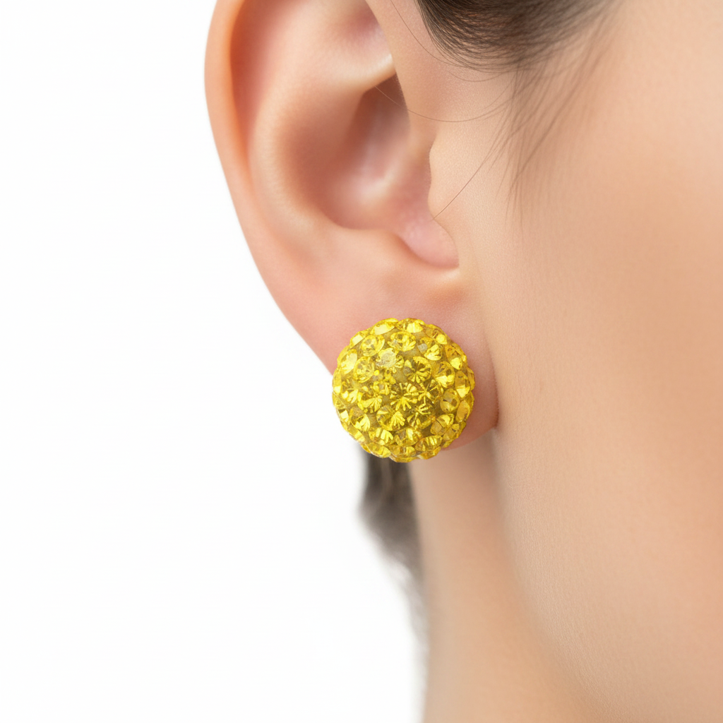 Shamballa Silver Earring