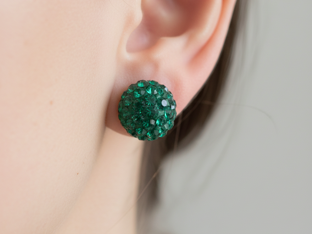 Shamballa Silver Earring