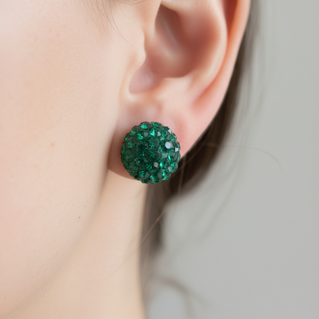 Shamballa Silver Earring