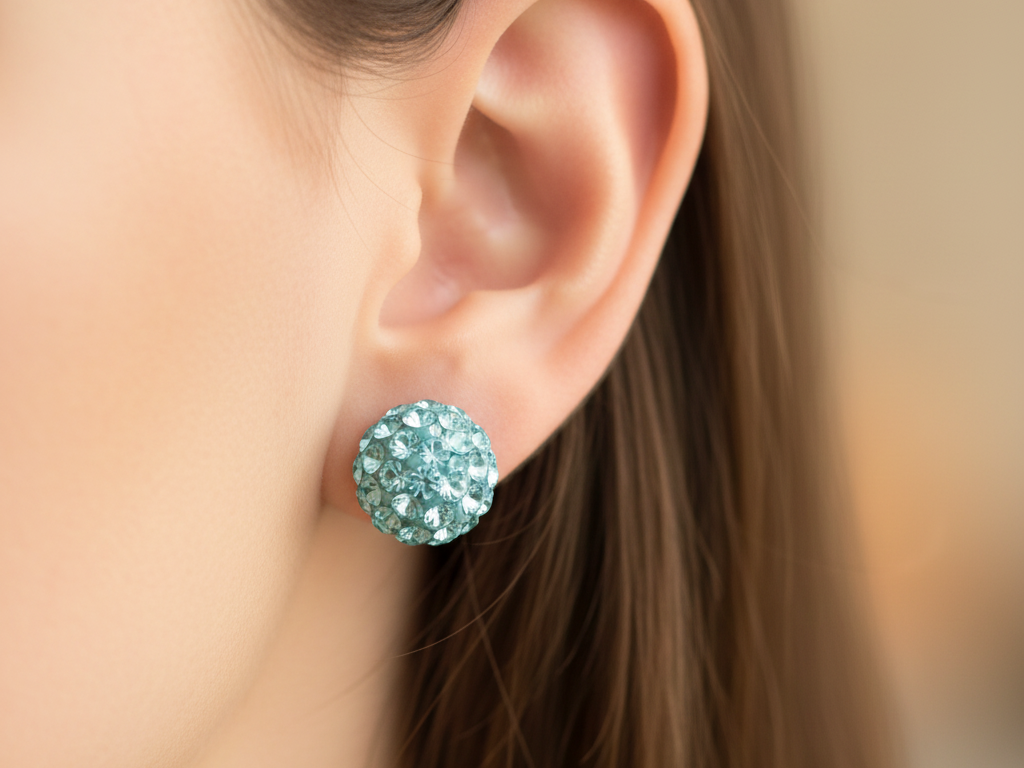 Shamballa Silver Earring