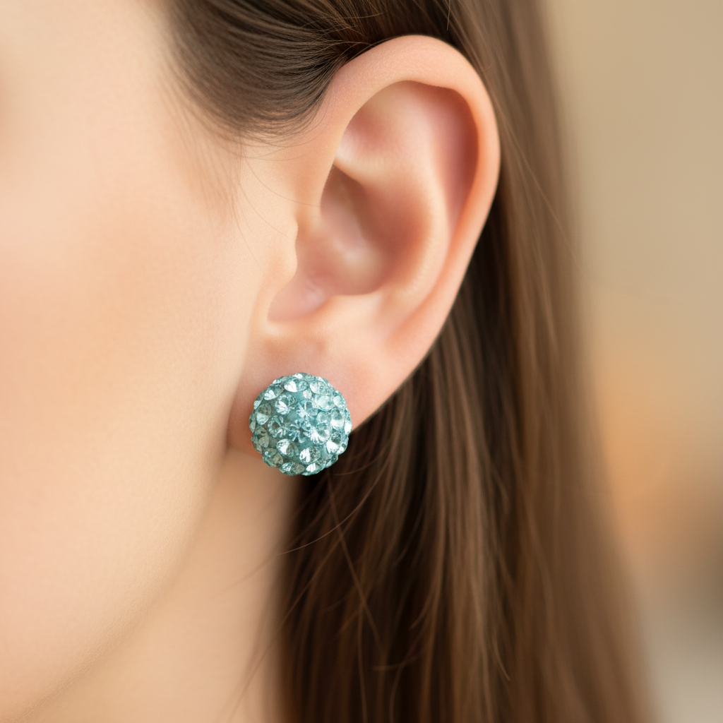 Shamballa Silver Earring