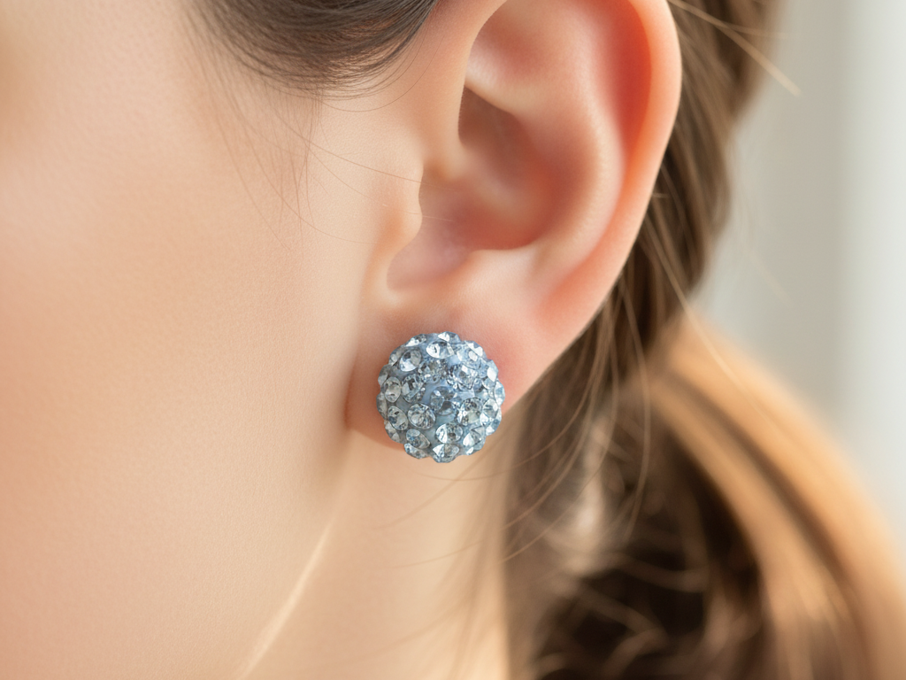 Shamballa Silver Earring