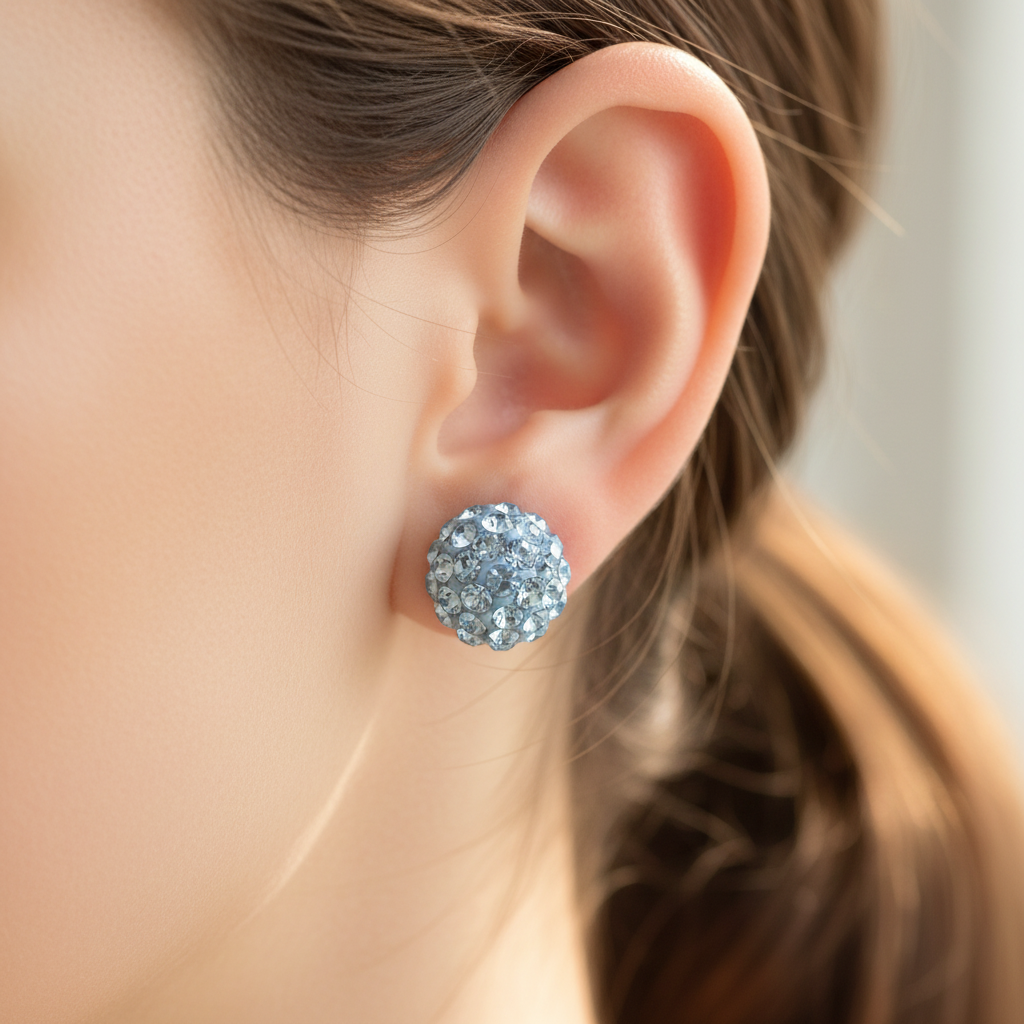 Shamballa Silver Earring