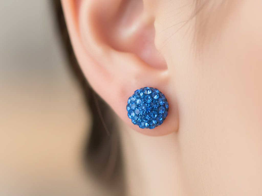 Shamballa Silver Earring