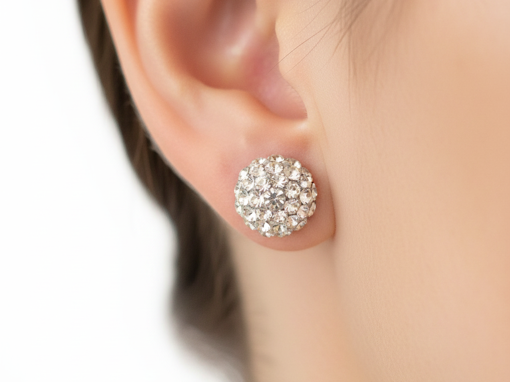 Shamballa Silver Earring