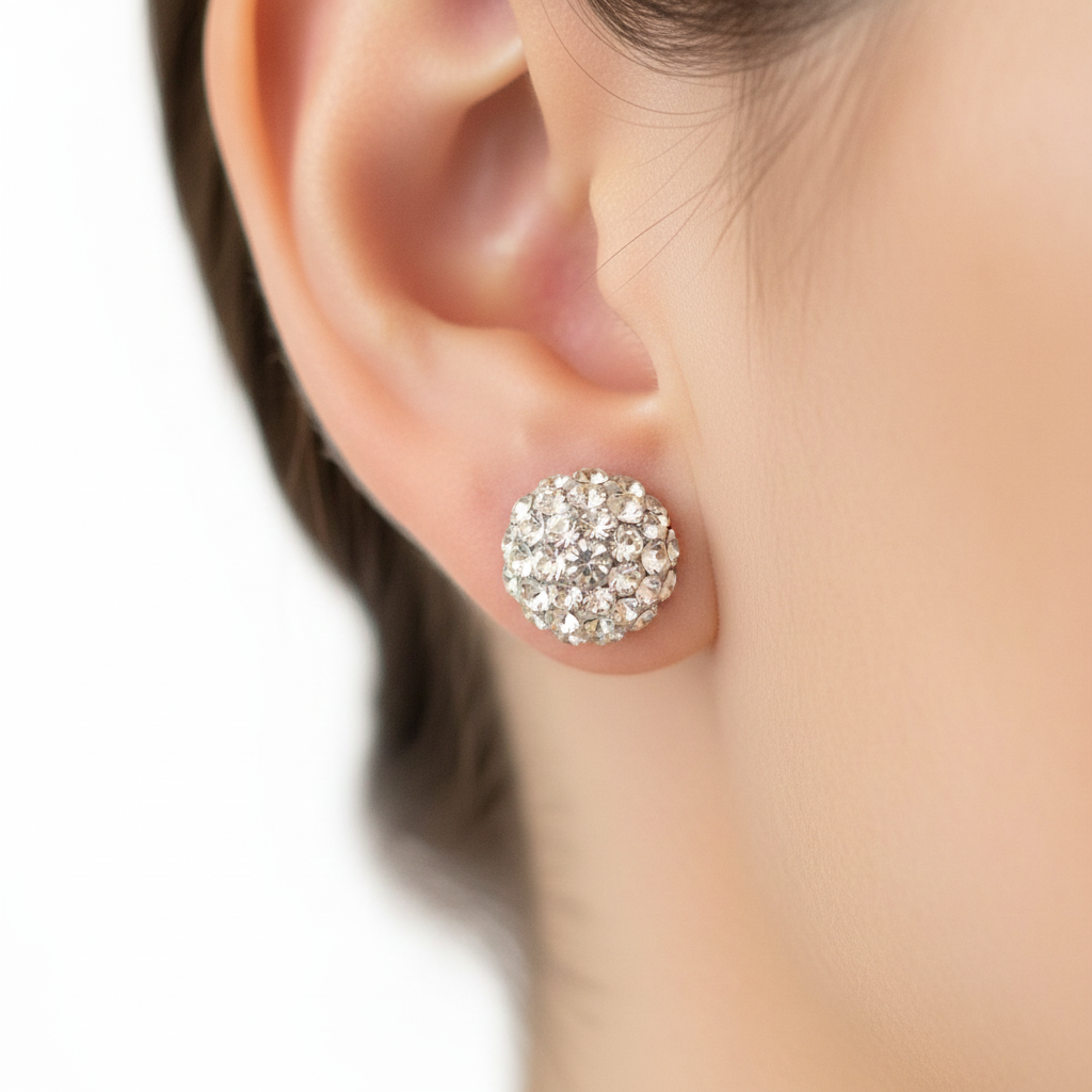 Shamballa Silver Earring