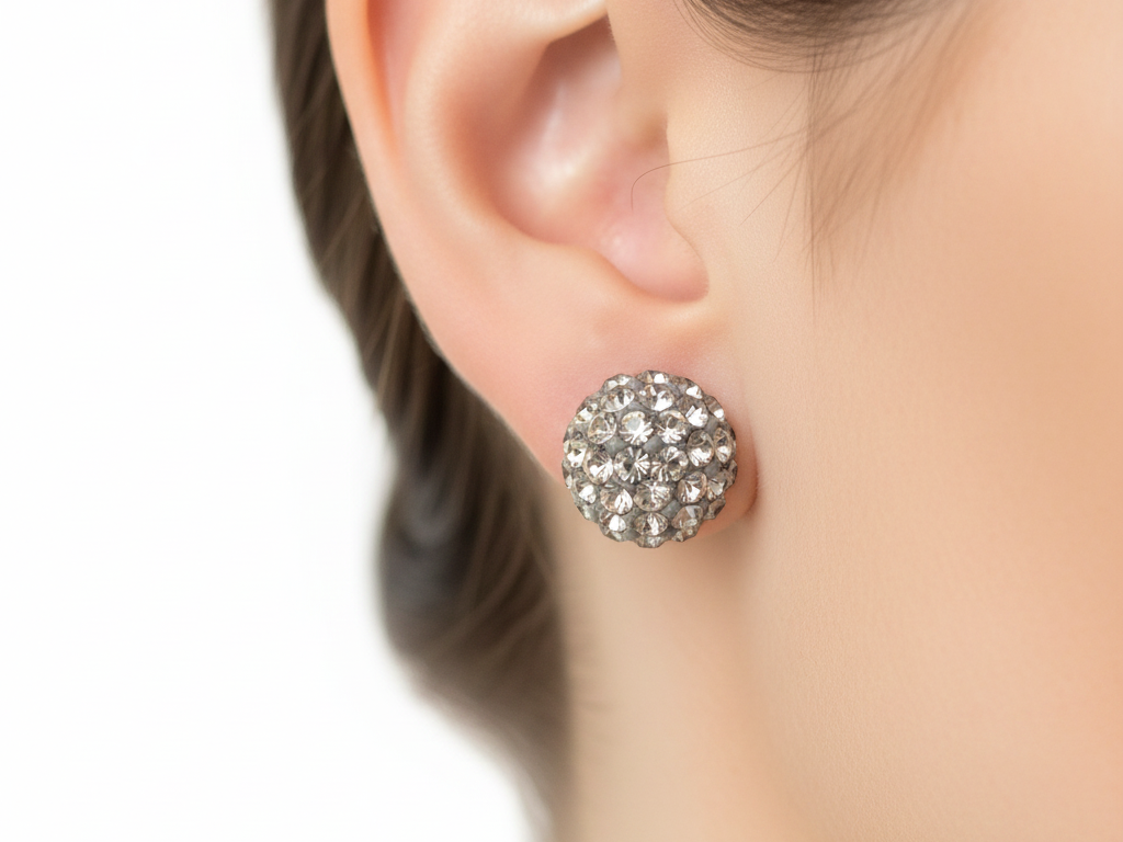 Shamballa Silver Earring