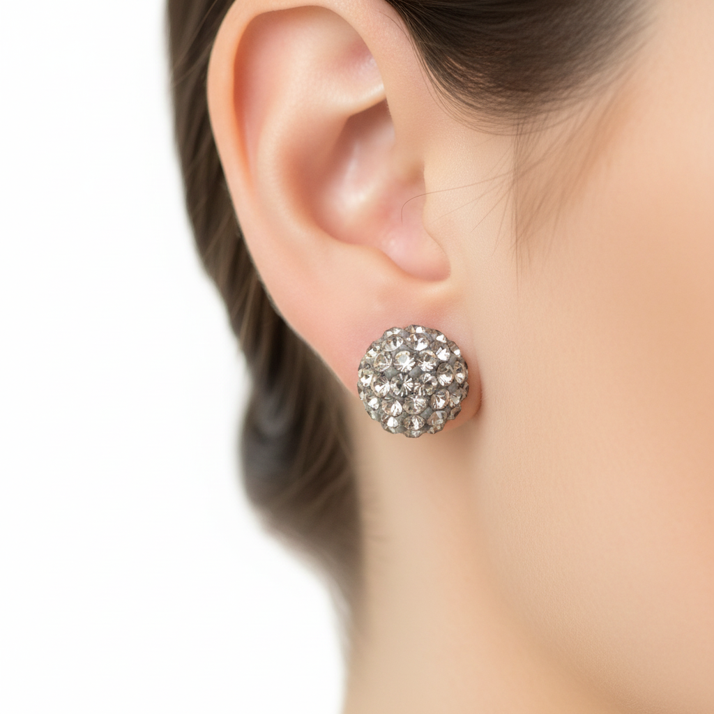 Shamballa Silver Earring