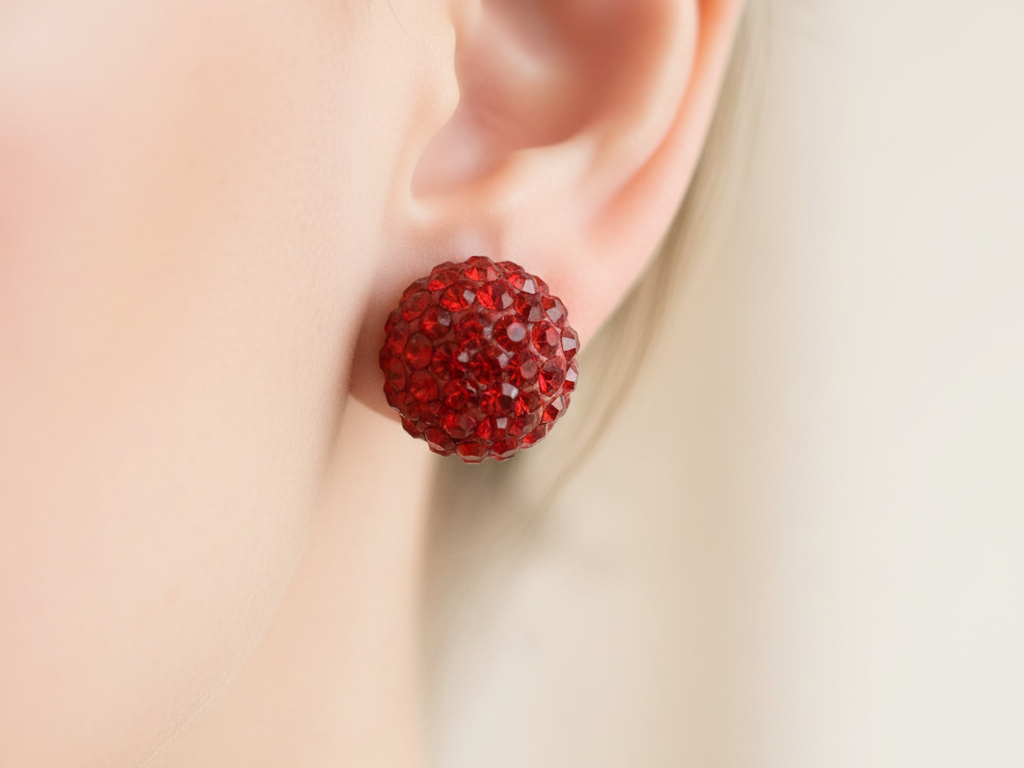 Shamballa Silver Earring