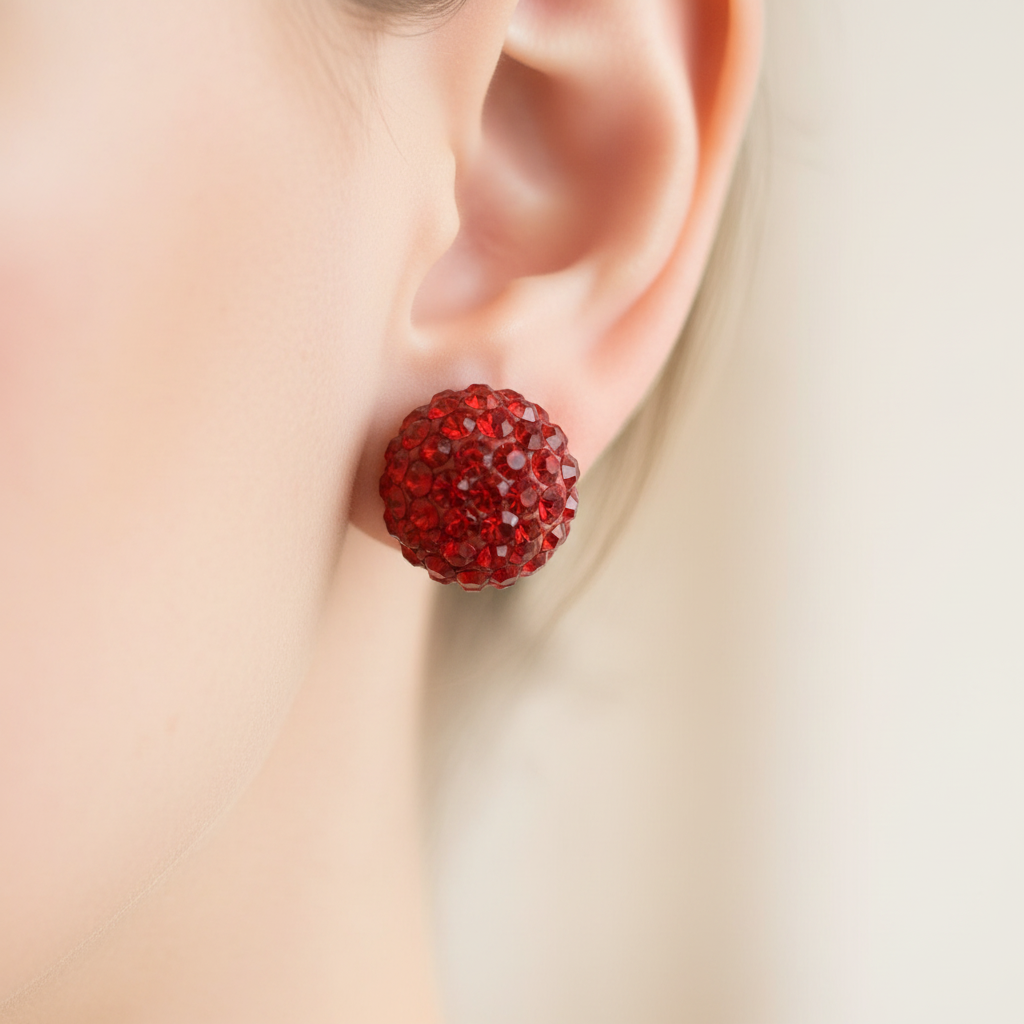Shamballa Silver Earring
