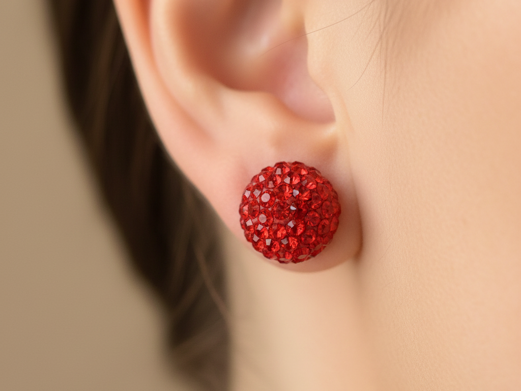 Shamballa Silver Earring