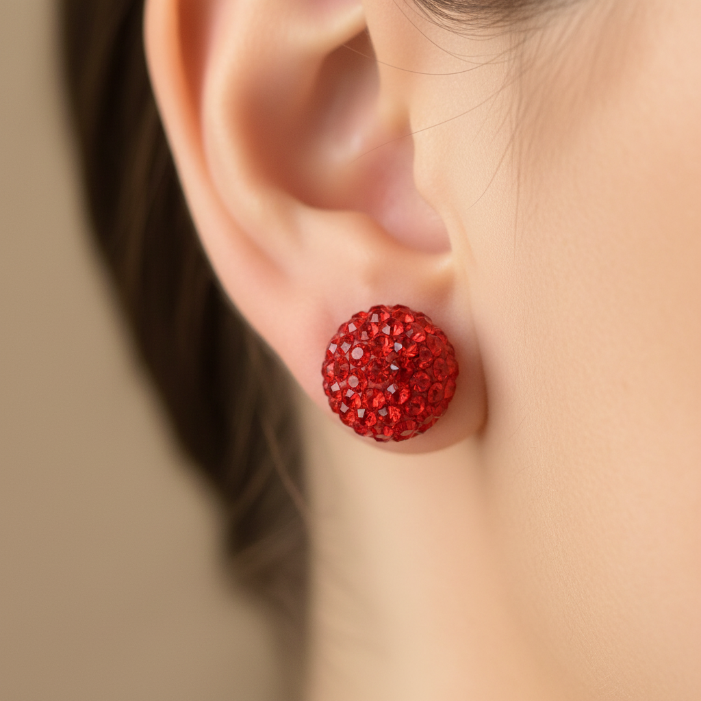 Shamballa Silver Earring