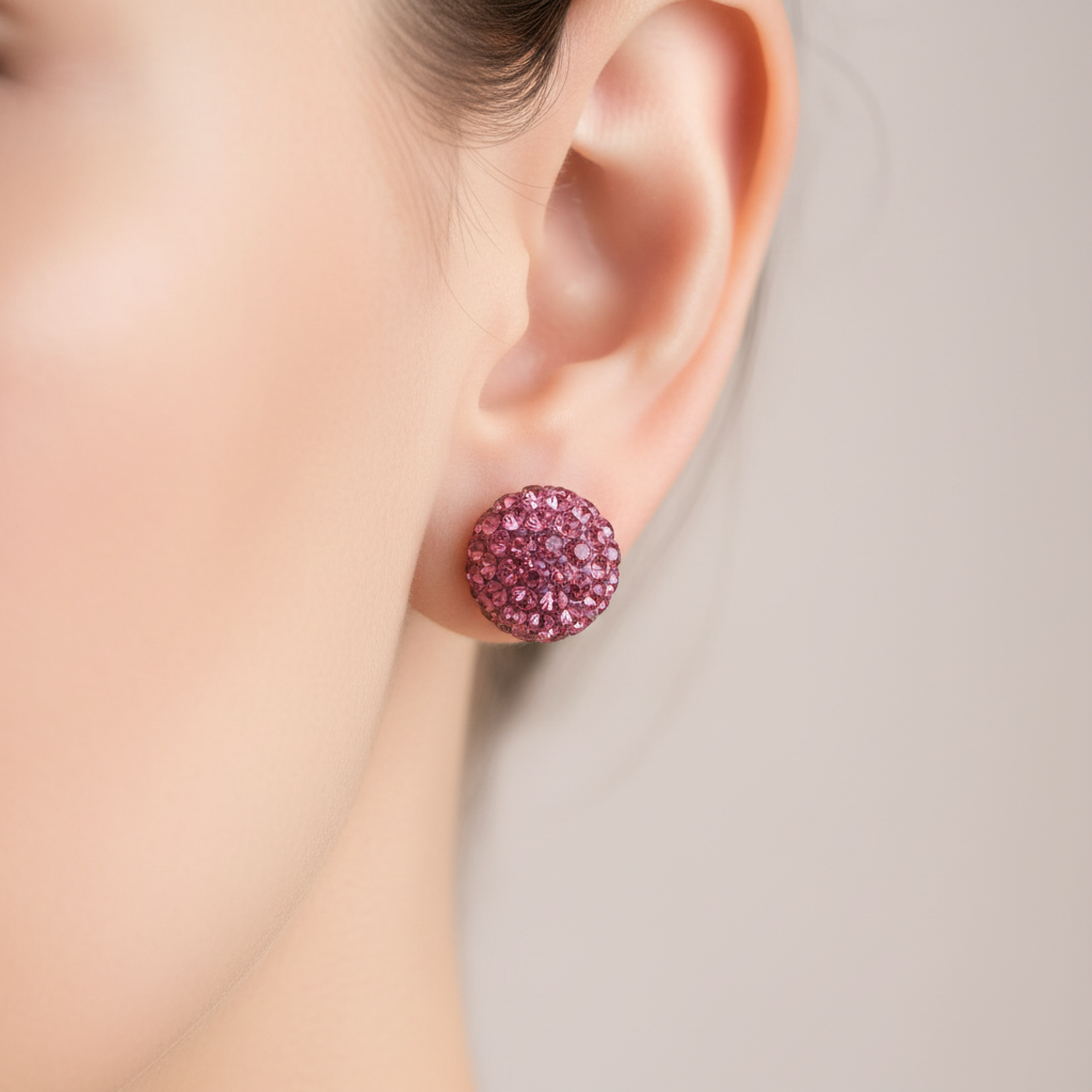 Shamballa Silver Earring