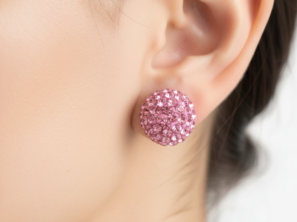 Shamballa Silver Earring