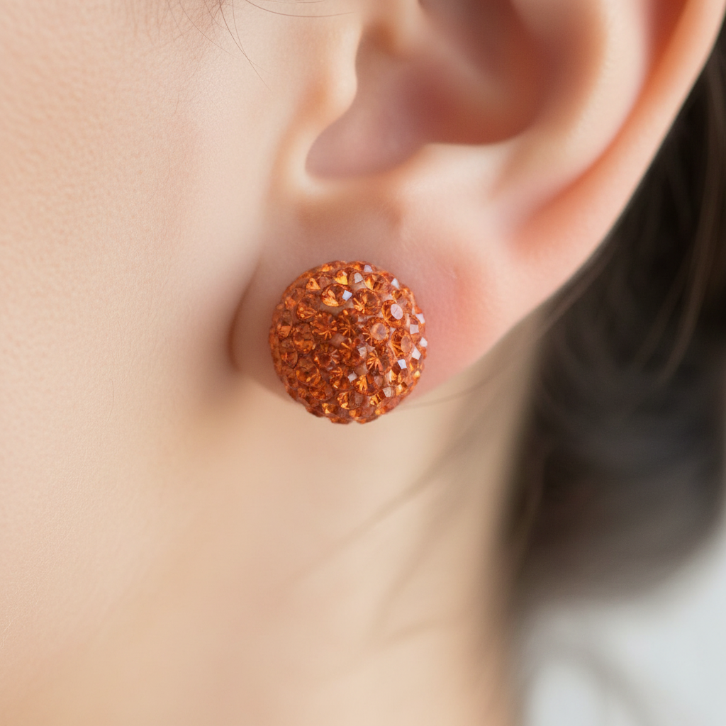 Shamballa Silver Earring