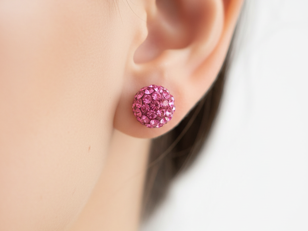 Shamballa Silver Earring