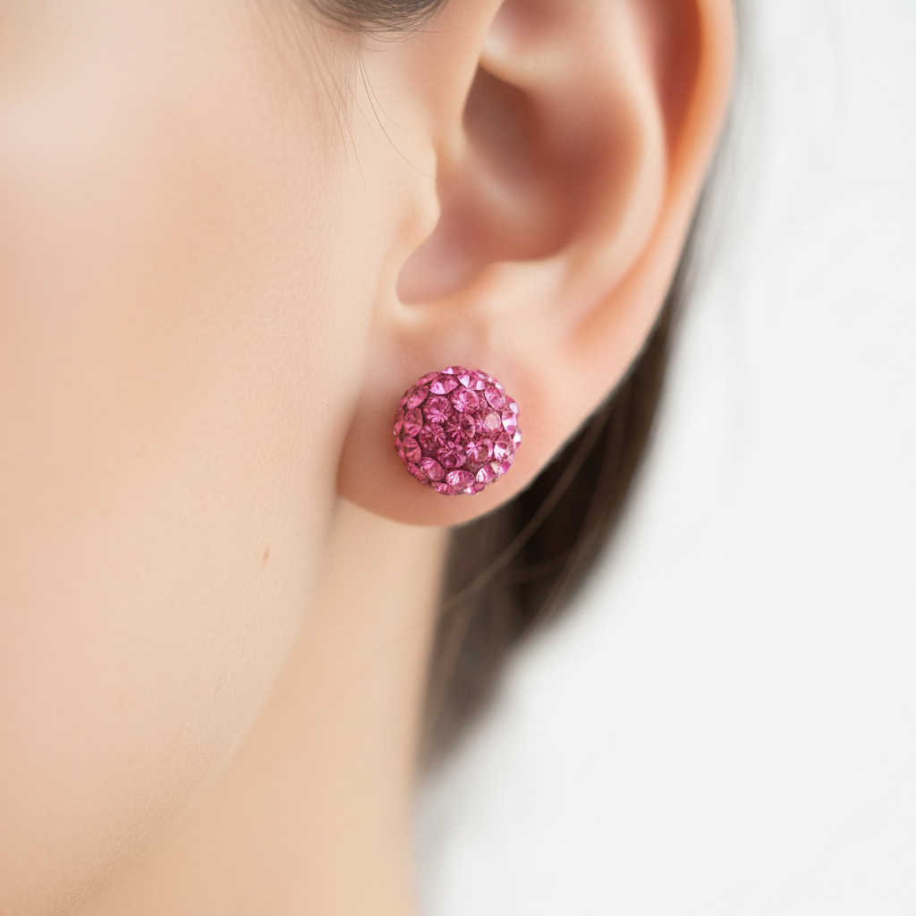 Shamballa Silver Earring