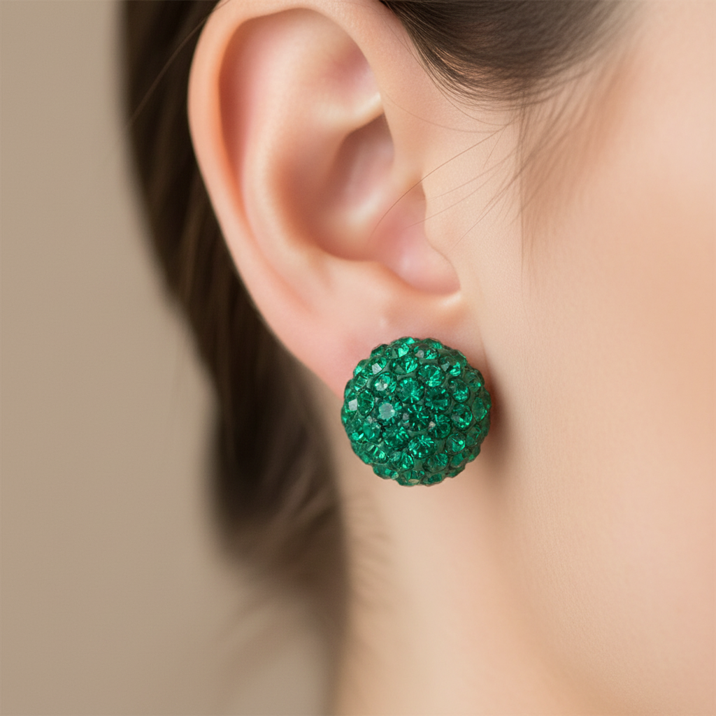 Shamballa Silver Earring