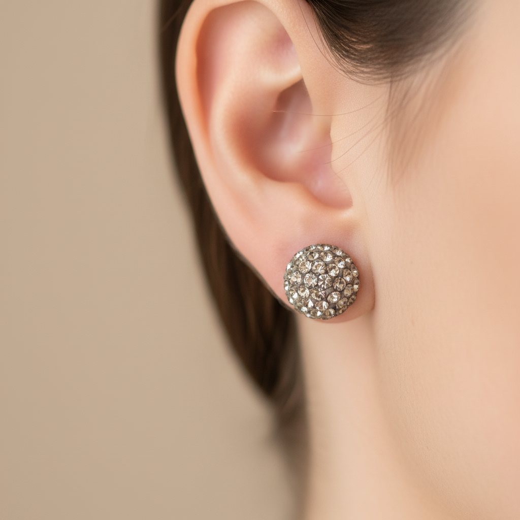 Shamballa Silver Earring