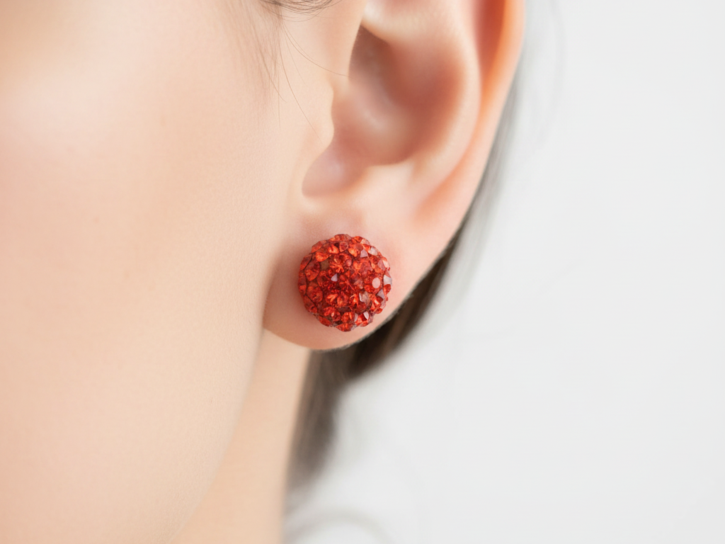Shamballa Silver Earring