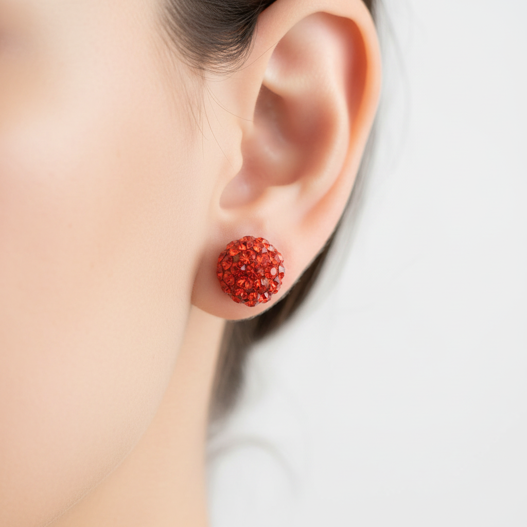 Shamballa Silver Earring