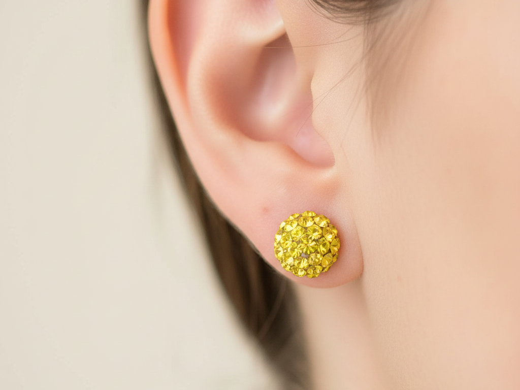 Shamballa Silver Earring