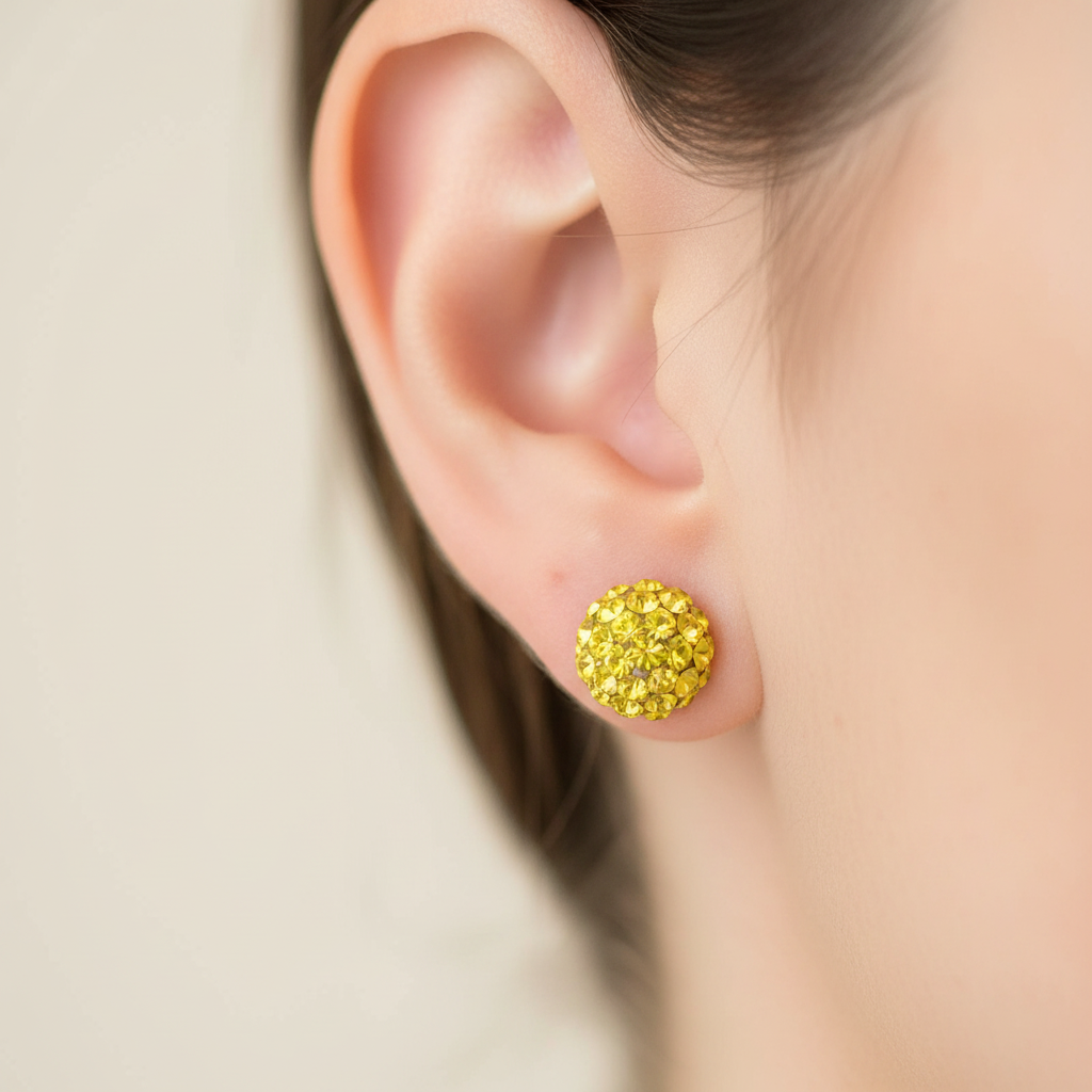 Shamballa Silver Earring