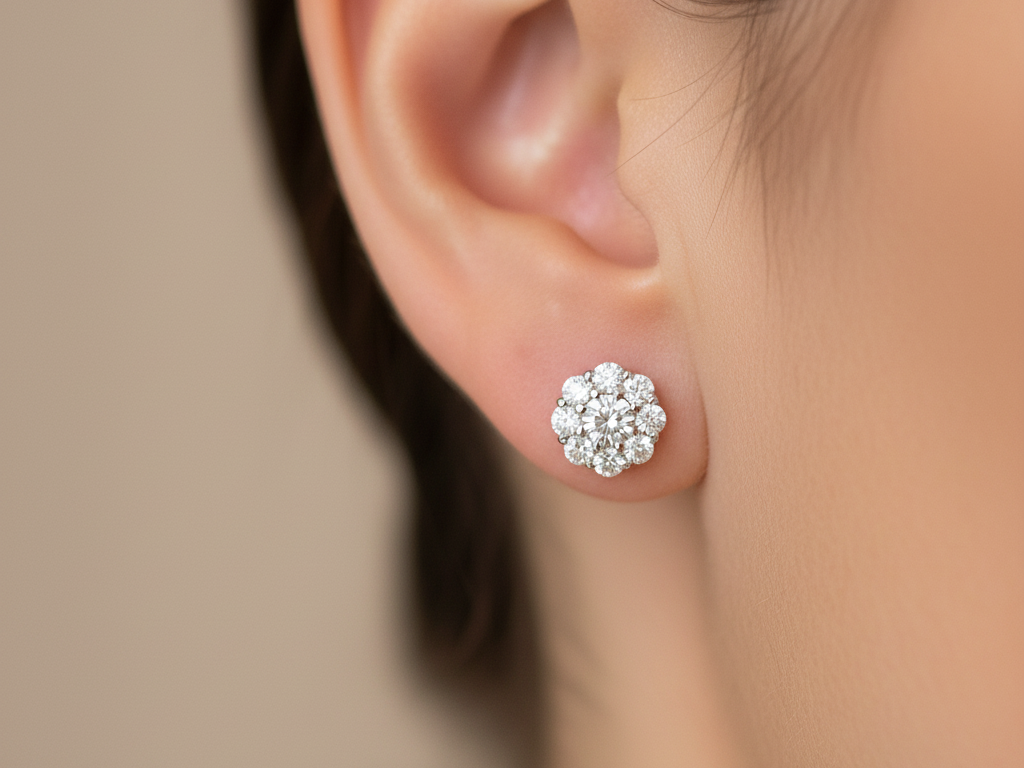 Shamballa Silver Earring