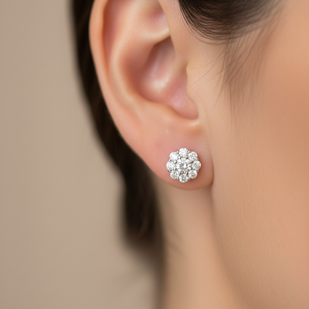 Shamballa Silver Earring
