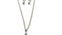Sapphire Cubic Zirconia Silver Necklace And Earring Set