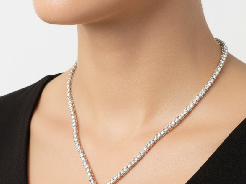 Amethyst Cubic Zirconia Silver Necklace And Earring Set