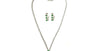 Emerald Zirconia Silver Necklace And Earring Set