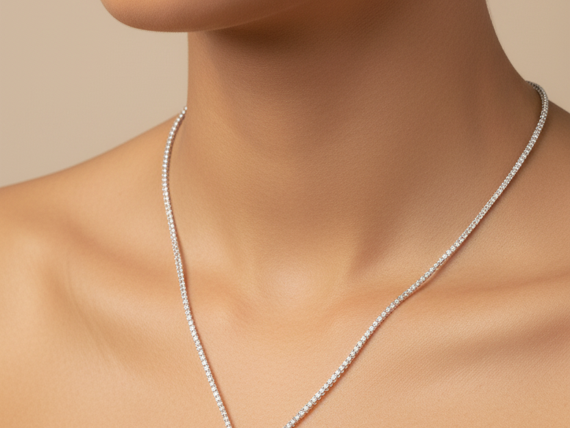 Emerald Zirconia Silver Necklace And Earring Set