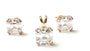 A Rose Plated Silver White Cubic Zirconia Pendant And Earring Set