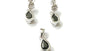 Silver Black Cubic Zirconia Pendant And Earring Set