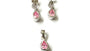 Silver Pink Cubic Zirconia Pendant And Earring Set
