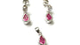 Silver Ruby Cubic Zirconia Pendant And Earring Set
