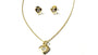 A Kids Heart Silver Gold Plated Necklace And Earring Set Boxed.