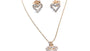A Kids Heart Rose Gold Necklace And Earring Set Boxed.