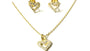 A Kids Heart Silver Gold Plated Necklace And Earring Set
